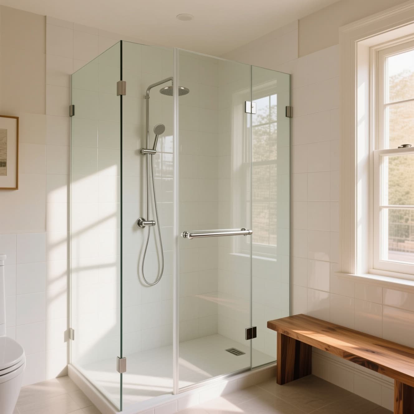 Salle de bain adaptée avec douche sécurisée plain-pied réalisée à Toulouse